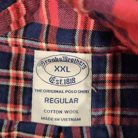 Brooks Brothers Mens Red Original Polo Shirt Plaid Button Up Size XXL Western - Picture 4 of 9